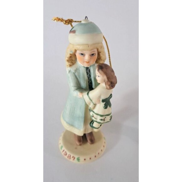 Vintage Hagara Ornament Lot of 3 Holly Noel Jody W Box 1980s Victorian Taiwan - Picture 2 of 8